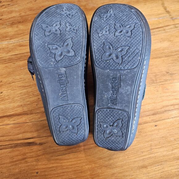 alegria carina green thong snake print leather sandals womens size 38 - Picture 5 of 8